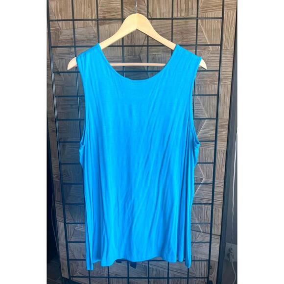 Oso Casuals Womens Tank Top Size 1X Blue Sleeveless Boho - Picture 3 of 5